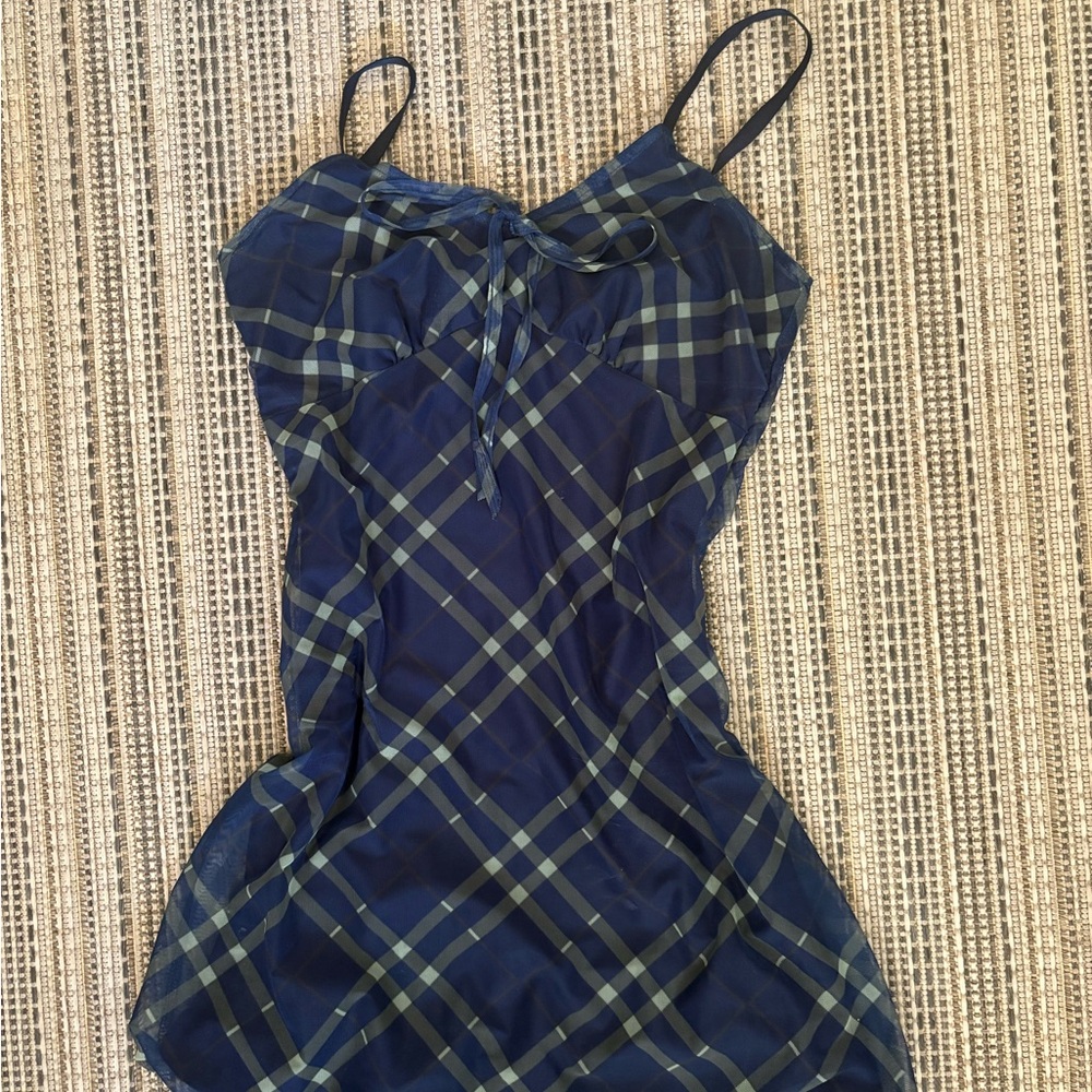 Urban Outfitters Blue Plaid Mini Dress